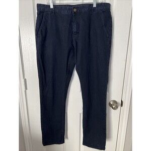 Rodd and Gunn Mens Slim Fit Chino Pants Size 38 x 31 Navy Blue Italy Shortened